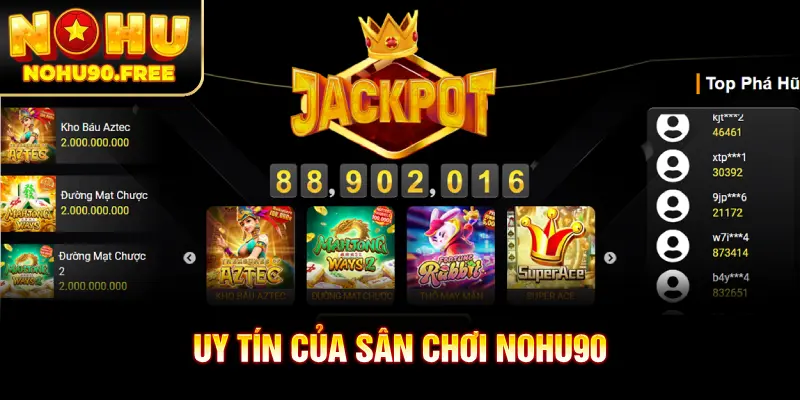 NOHU90 là nền tảng game nổ hũ rút tiền mặt uy tín số 1